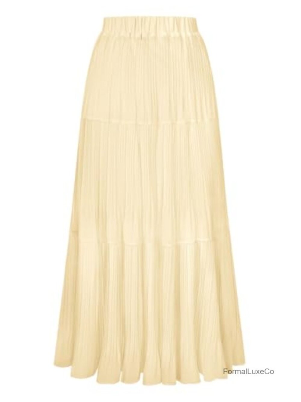 Women's Chiffon Maxi Skirt High Waist Pleated Flowy Long Skirt with Underskirt